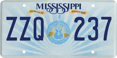 MS license plate ZZQ237