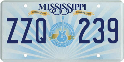 MS license plate ZZQ239