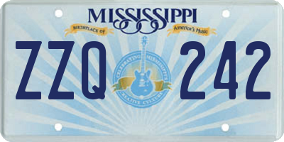 MS license plate ZZQ242