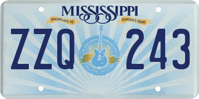 MS license plate ZZQ243