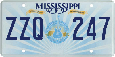 MS license plate ZZQ247