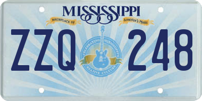 MS license plate ZZQ248
