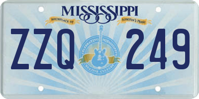 MS license plate ZZQ249