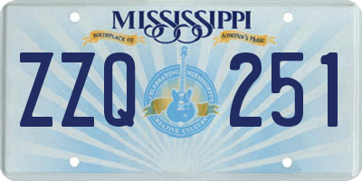 MS license plate ZZQ251