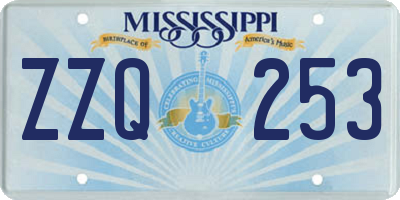 MS license plate ZZQ253