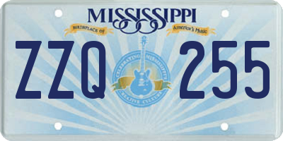 MS license plate ZZQ255