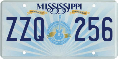 MS license plate ZZQ256