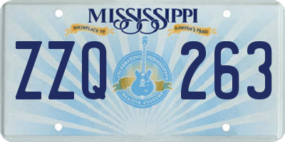 MS license plate ZZQ263