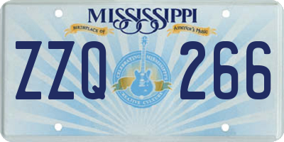 MS license plate ZZQ266