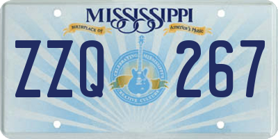 MS license plate ZZQ267