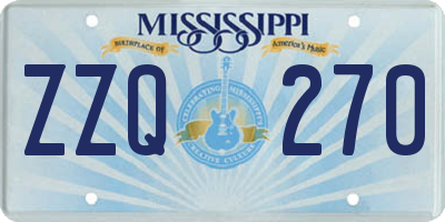 MS license plate ZZQ270