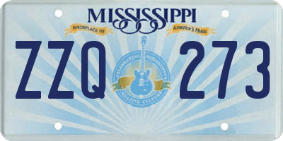 MS license plate ZZQ273