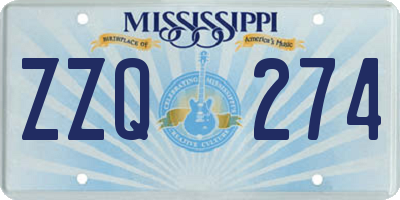 MS license plate ZZQ274