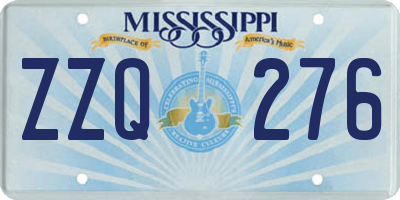 MS license plate ZZQ276