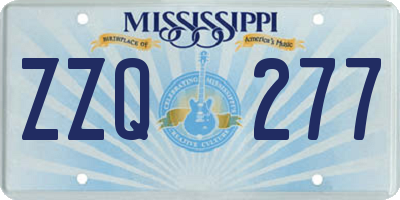 MS license plate ZZQ277