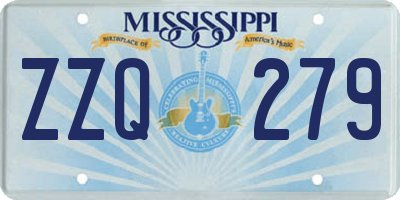 MS license plate ZZQ279