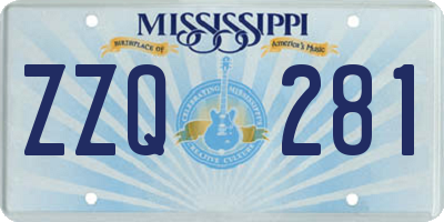 MS license plate ZZQ281