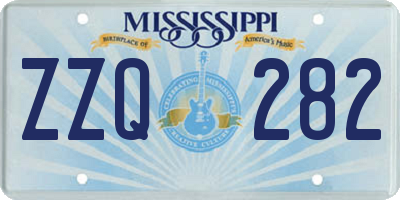 MS license plate ZZQ282