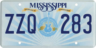 MS license plate ZZQ283
