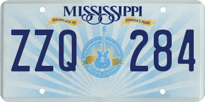 MS license plate ZZQ284
