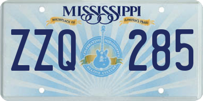 MS license plate ZZQ285