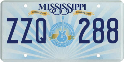 MS license plate ZZQ288