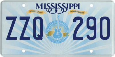 MS license plate ZZQ290