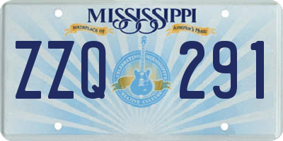 MS license plate ZZQ291
