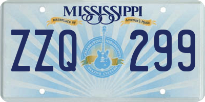 MS license plate ZZQ299