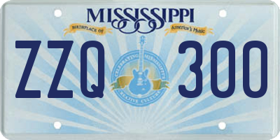 MS license plate ZZQ300