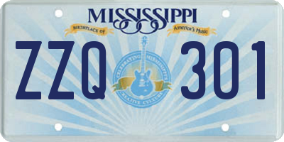 MS license plate ZZQ301