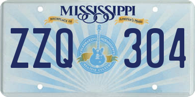 MS license plate ZZQ304