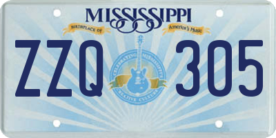MS license plate ZZQ305