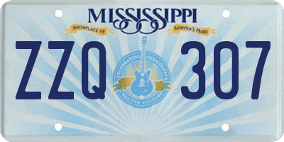 MS license plate ZZQ307