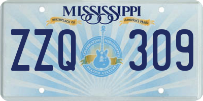 MS license plate ZZQ309