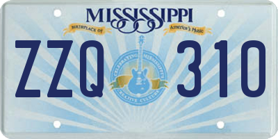 MS license plate ZZQ310