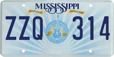 MS license plate ZZQ314