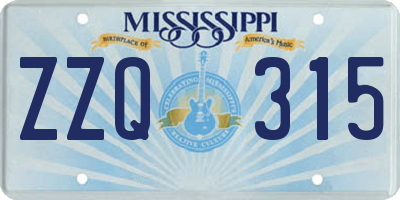 MS license plate ZZQ315