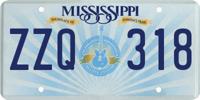 MS license plate ZZQ318