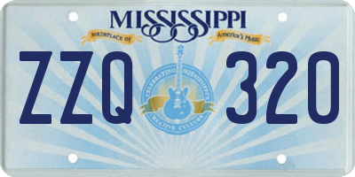 MS license plate ZZQ320