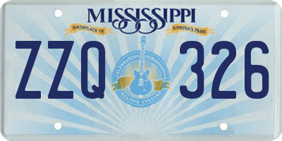 MS license plate ZZQ326