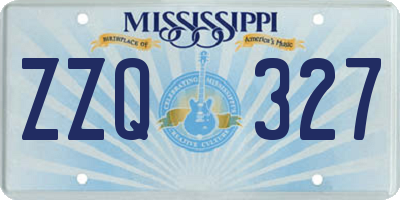 MS license plate ZZQ327