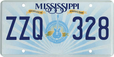 MS license plate ZZQ328