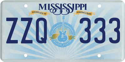 MS license plate ZZQ333