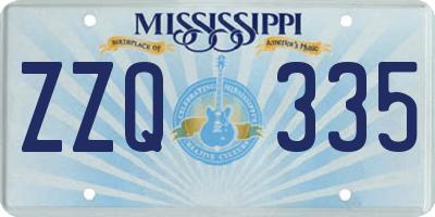 MS license plate ZZQ335