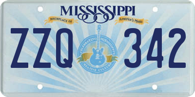 MS license plate ZZQ342