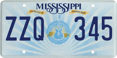 MS license plate ZZQ345
