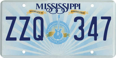 MS license plate ZZQ347