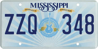 MS license plate ZZQ348