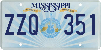MS license plate ZZQ351